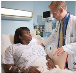 Doctor talking to patient