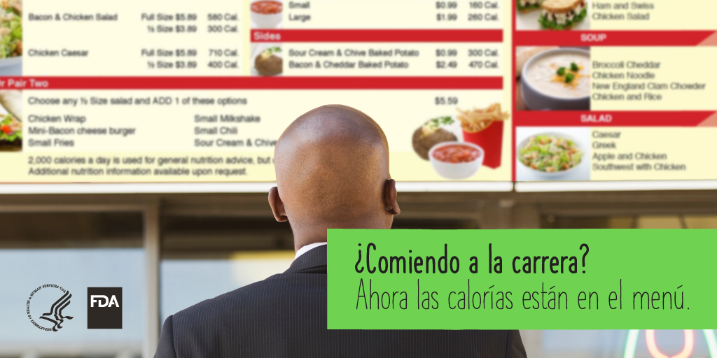 Comiendo a la carrera? Ahora las calorias estan en el menu