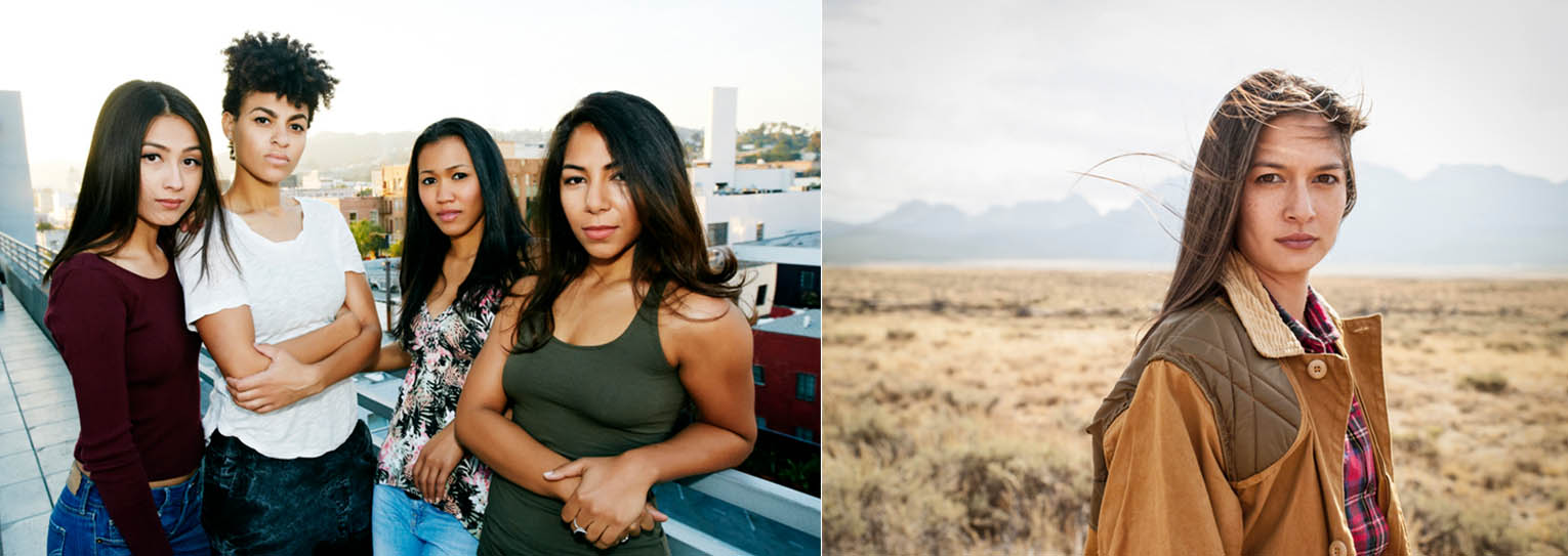 collage photo image of young women posing