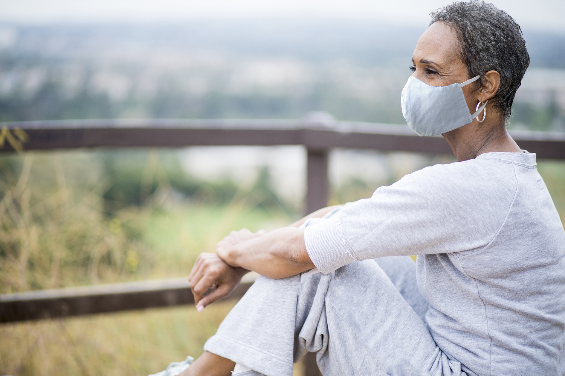 Woman with mask