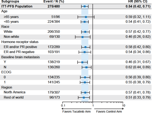 Figure 5. PFS per BIRC by Subgroups (ITT-PFS population) - TUKYSA 