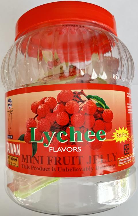 Sun Wave Mini Fruit Jelly Cup (Lychee Flavor); UPC 715685121529; Net Weight 35.27 oz. 