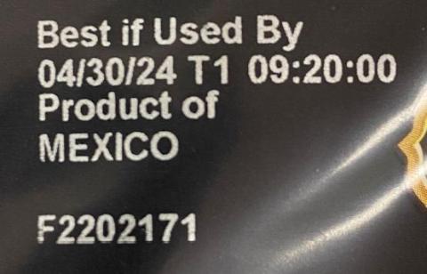 BEST IF USED BY 04/30/24 T1 PRODUCT OF MEXICO F2202171