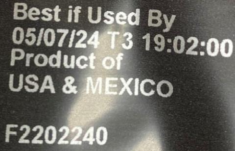 BEST IF USED 05/07/24 T3 PRODUCT OF USA & MEXICO F2202240