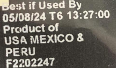 BEST IF USED 05/08/24 T6 PRODUCT OF USA & MEXICO F2202247