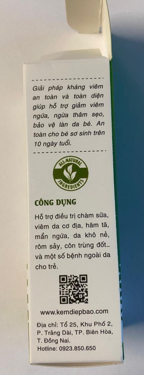 2.	“Diep Bao Cream, side carton label”