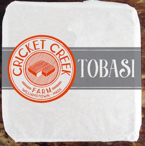 Image 1: Cricket Creek Farm square Tobasi Cheese front packaging/label