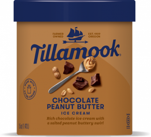 Image 1: Front Label Tillamook Peanut Butter Ice Cream