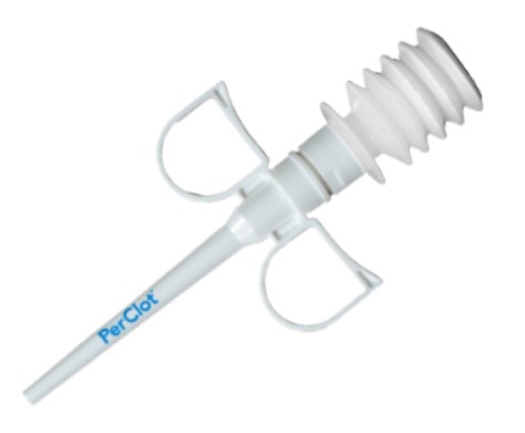 The PerClot Polysaccharide Hemostatic System delivery system. 