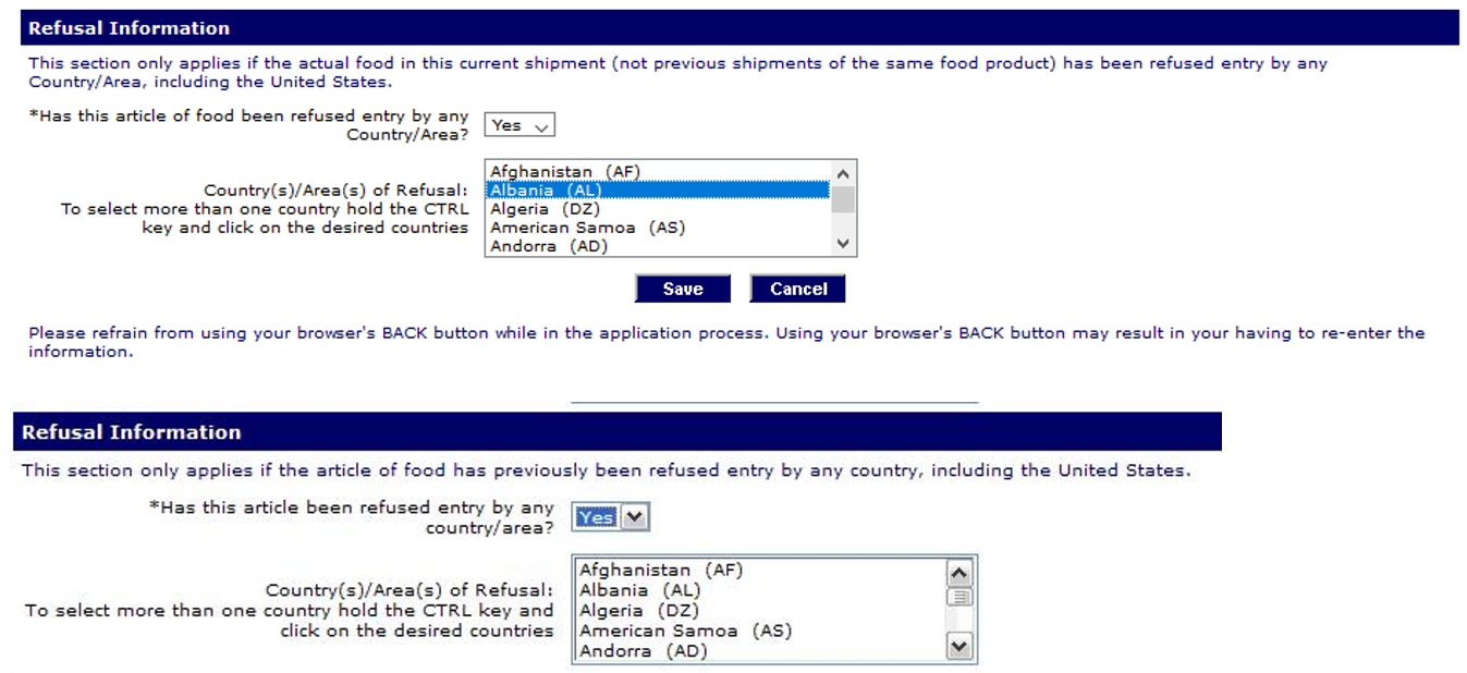 Creating PNSI Refusal Information (Figure 20)