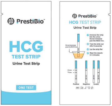 PrestiBio™ Pregnancy Strips (Outer Packaging Box):