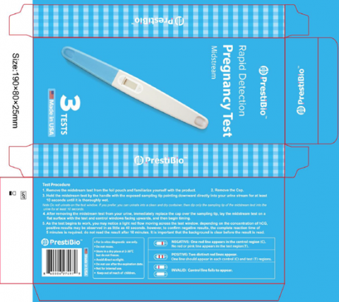 PrestiBio™ Rapid Detection Pregnancy Test Midstream: