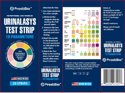 PrestiBio™ Urinalysis Test Strip: