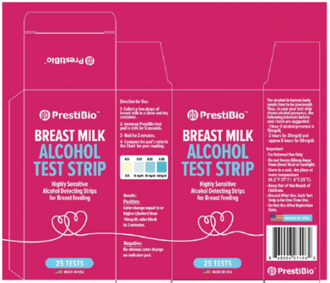 PrestiBio™ Breastmilk Alcohol Test Strip