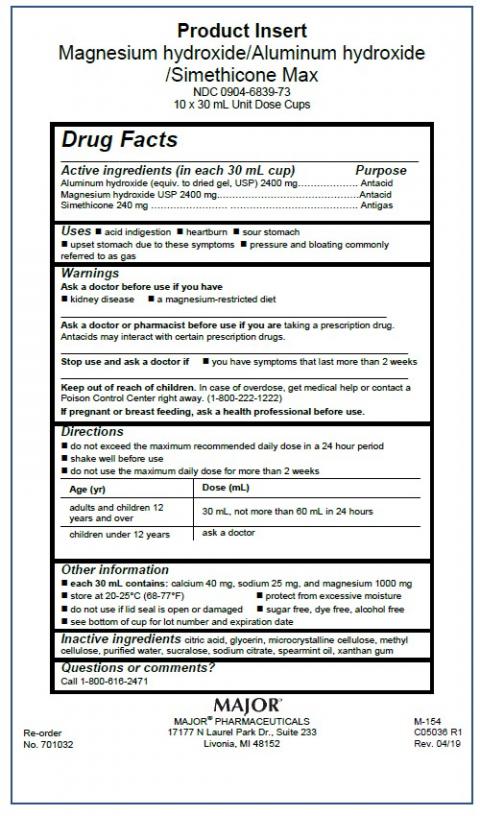 Product Insert Major Magnesium hydroxide/Aluminum hydroxide/Simethicone Max 10x30mL Unit Dose Cups