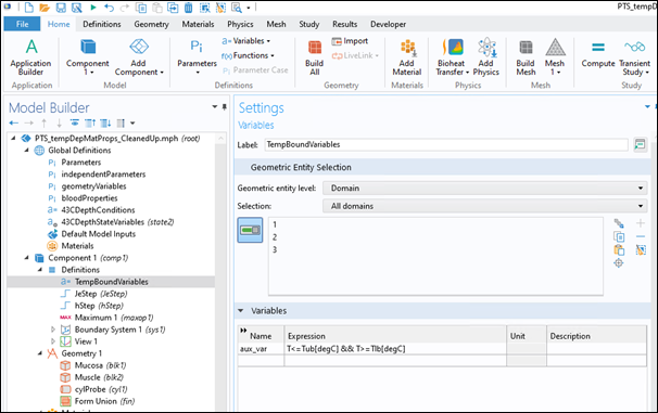 Screenshot of Component 1 - Definitions - Temp Bound Variables