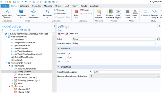 Screenshot of Component 1 - Definitions - JEStep