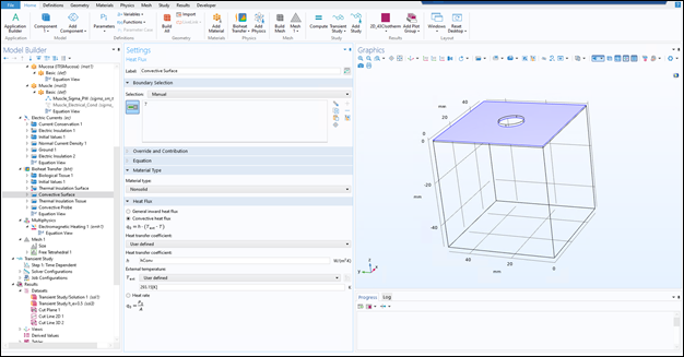 Screenshot of Bioheat Transfer module -Heat Flux