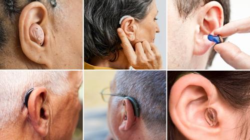 Images of various hearing aids