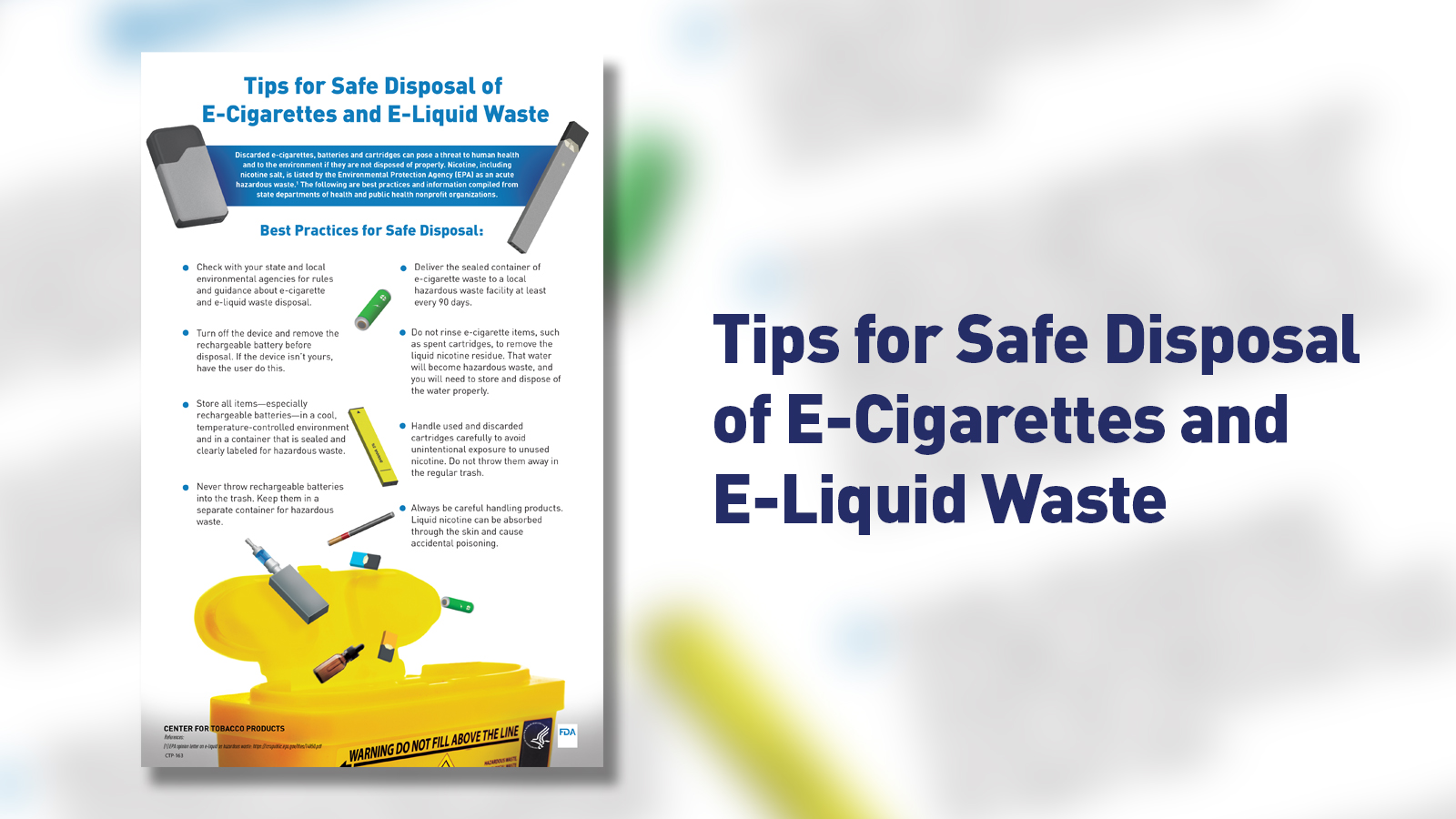 Tips for Safe Disposal of E-Cigarettes and E-Liquid Waste
