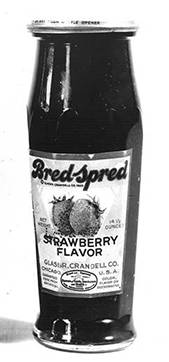 Jar of Bred-Spred black and white image