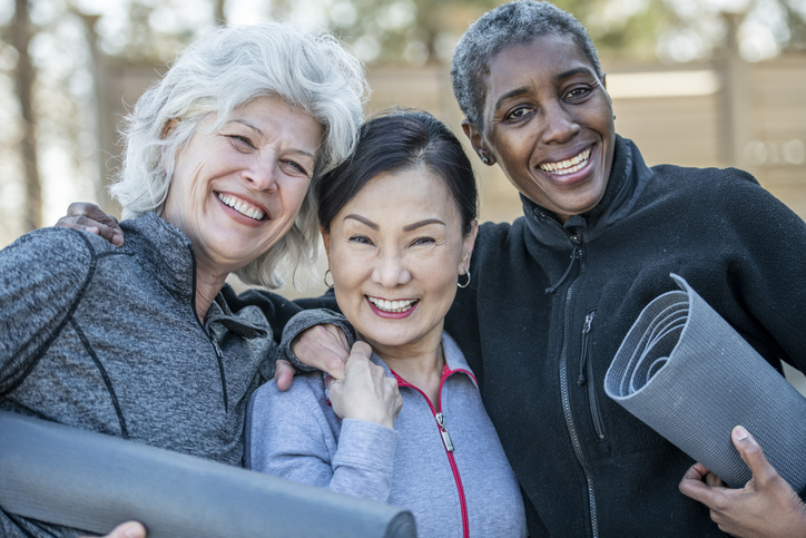 Multiracial elderly women