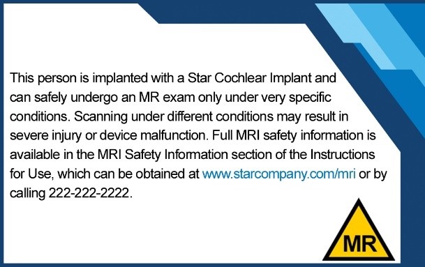 Back of Cochlear ID Card