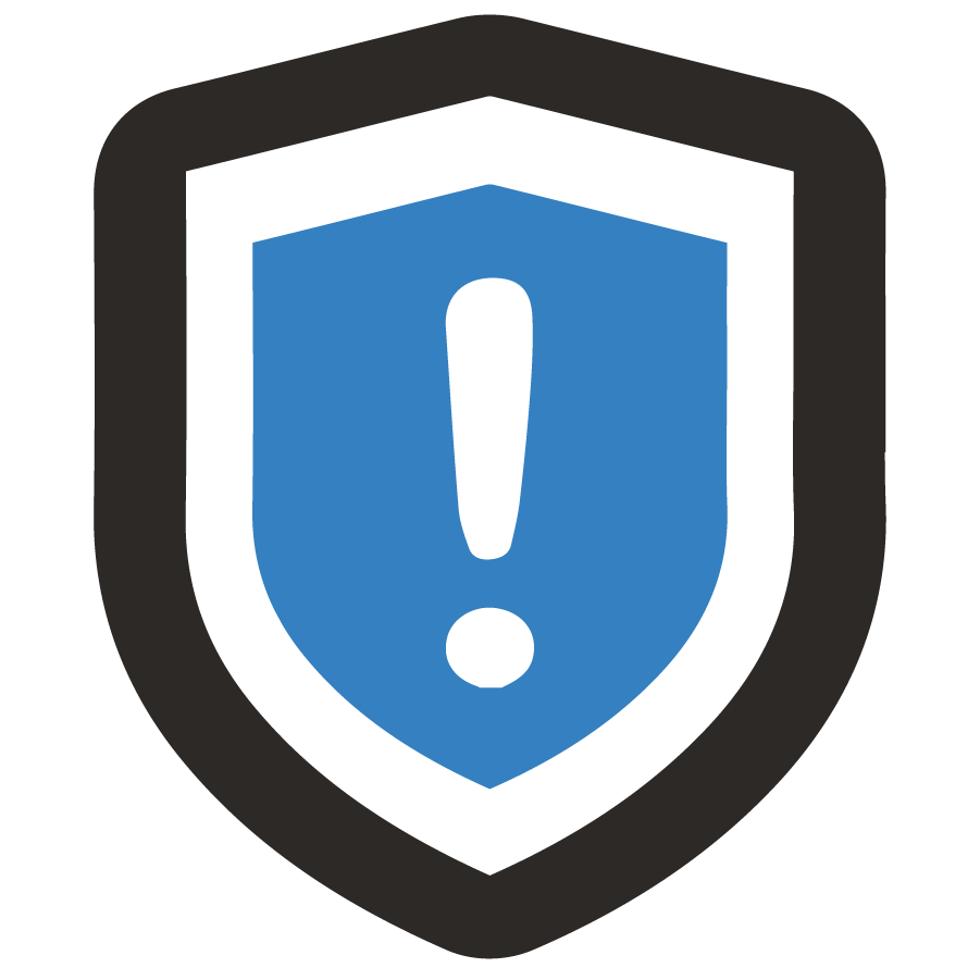 Shield with exclamation point icon