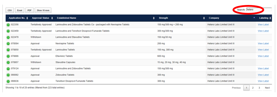 PEPFAR Database Screenshot - Add Hetero in Search box