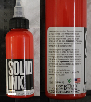 Solid Ink-Diablo (red) Tattoo Ink (manufactured by Color Art Inc.)  