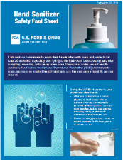 A small image of the PDF fact sheet on hand sanitizer safety