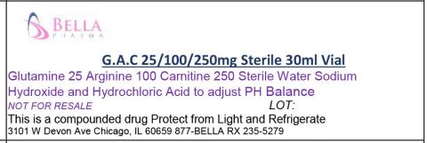 "Bella Pharma G.A.C 25/100/250mg Sterile 30ml Vial"