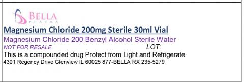 "Bella Pharma Magnesium Chloride 200mg Sterile 30ml Vial"