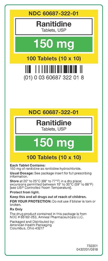 Photo 2: Labeling, Ranitidine Tablets, USP 150 mg, blister, old label style