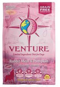 Image 45. “Venture Rabbit Meal & Pumpkin, front label”