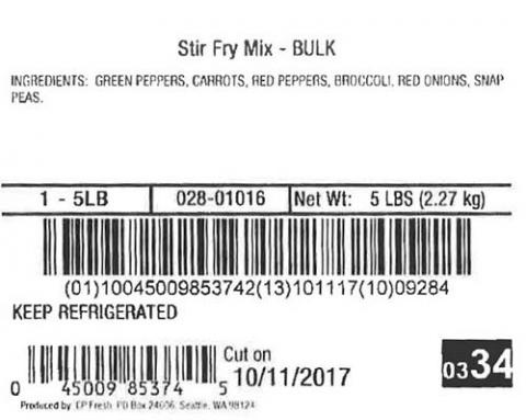 Label, Stir Fry Mix Bulk