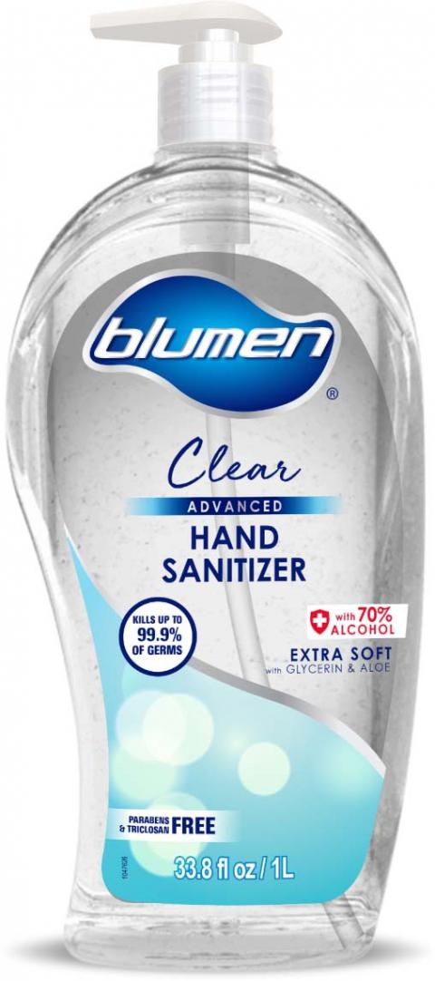 Product image, BLUMEN ADVANCED CLEAR HAND SANITIZER 33.8 FL OZ