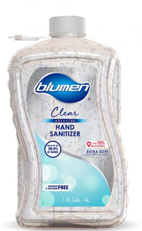 Product image, BLUMEN ADVANCED CLEAR HAND SANITIZER 1.05 GAL