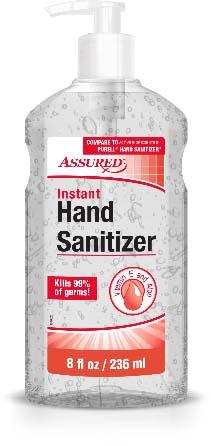 Product image, ASSURED CLEAR HAND SANITIZER 8 FL OZ/ 236 ML