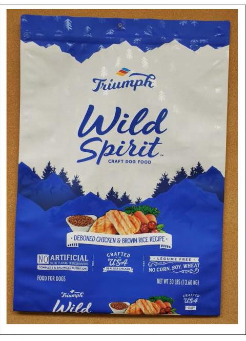 Front Image - Triumph Wild Spirit Craft Dog Food Deboned Chicken & Brown Rice Recipe 30 lbs.