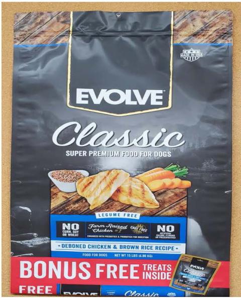 Front Image -  Evolve Classic Super Premium Food For Dogs Deboned Chicken & Brown Rice Recipe 15 lbs.