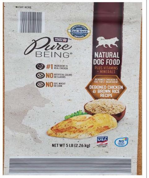 Front Image – Heart to Tail Pure Being Natural Dog Food Deboned Chicken & Brown Rice Recipe 5 lbs.