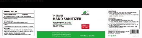 Labeling Leafree Instant Hand sanitizer, 16.9 fl oz