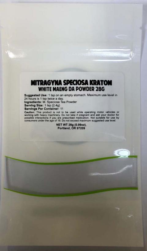 "MITRAGYNA SPECIOSA KRATOM WHITE MAENG DA POWDER 28 G" 