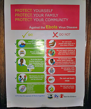 Ebola prevention poster (Photo by Kristian Roth, PhD, FDA, taken in Liberia, August 2015)