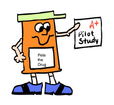 Pill Bottle Pete holding pilot study