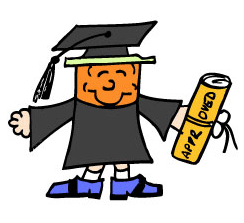 Pill Bottle Pete holding a diploma with approved written on it
