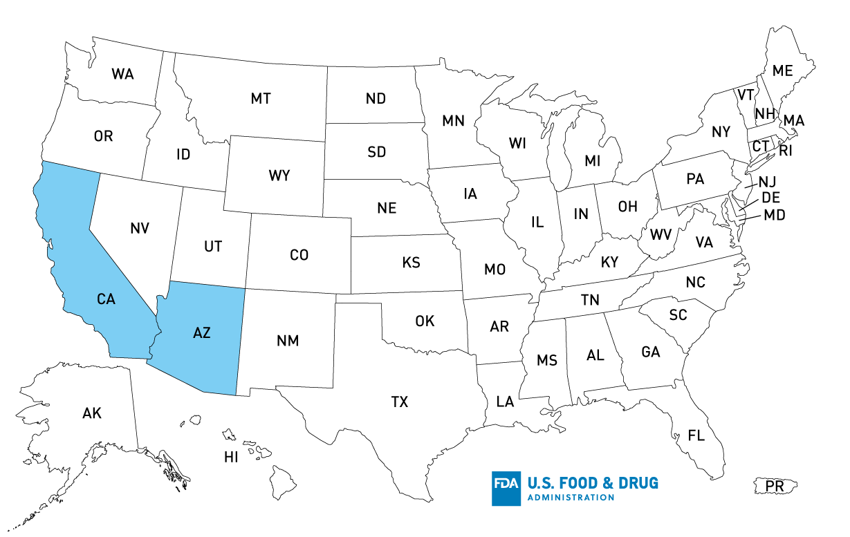 Outbreak Investigation of Salmonella from Salmon (October 2022) - Distribution Map as of 10/19/2022