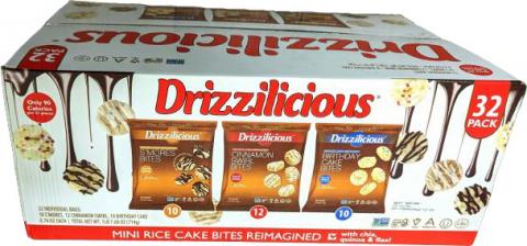 10. Drizzilicious Drizzled Mini Rice Cake Bites .74oz 32-count Variety pack