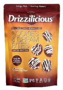 3. Labeling, Drizzilicious Drizzled Mini Rice Cake Bites 4oz, Cookies & Cream